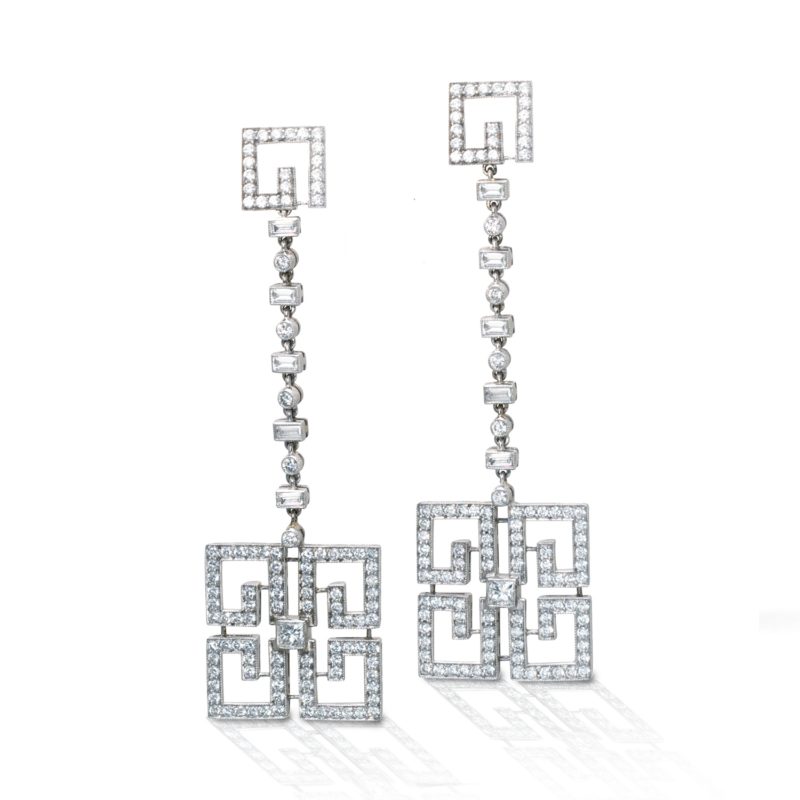 <sup>de</sup>Boulle Collection Art Deco-Dence Diamond Earrings