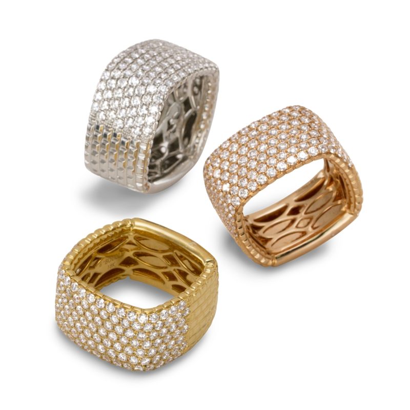 <sup>de</sup>Boulle Collection Pavé Squared Rings