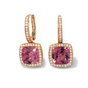 <sup>de</sup>Boulle Collection Huggie Drop Earrings with Pink Tourmaline