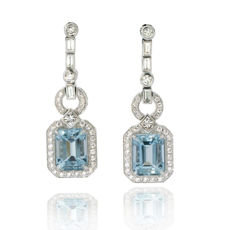 <sup>de</sup>Boulle Collection Art DecoDence Aquamarine Earrings
