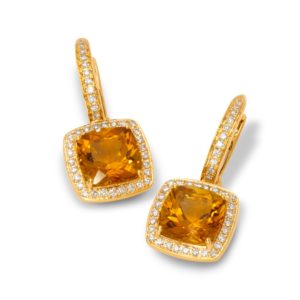 <sup>de</sup>Boulle Collection Huggie Drop Earrings with Citrine