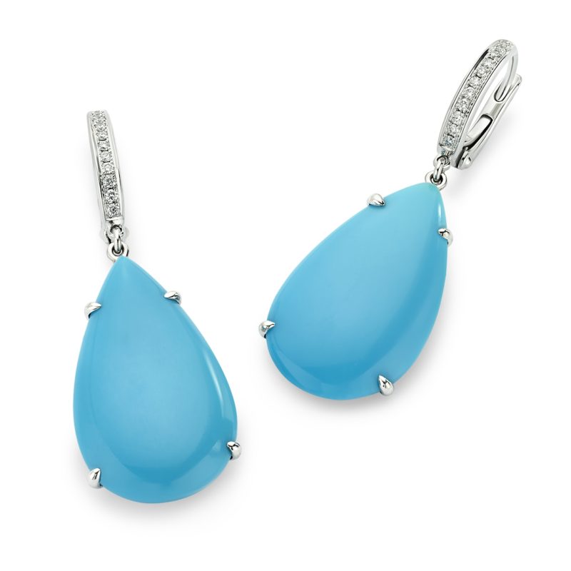 <sup>de</sup>Boulle Collection Turquoise and Diamond Rain Drop Earrings
