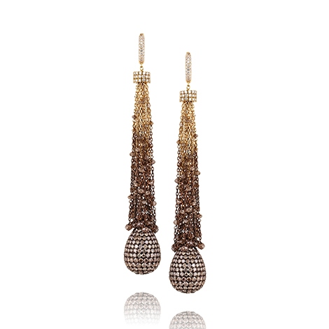 Mariani Brown Diamond Dangle Earrings