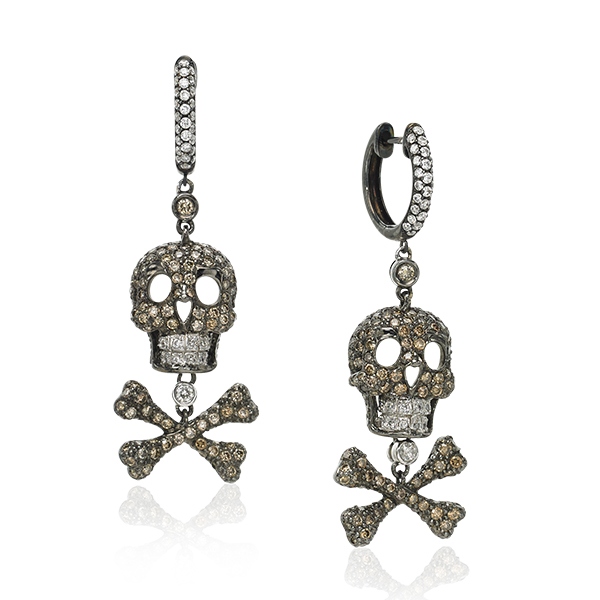 deBoulle Collection Skull and Cross Bone Earrings