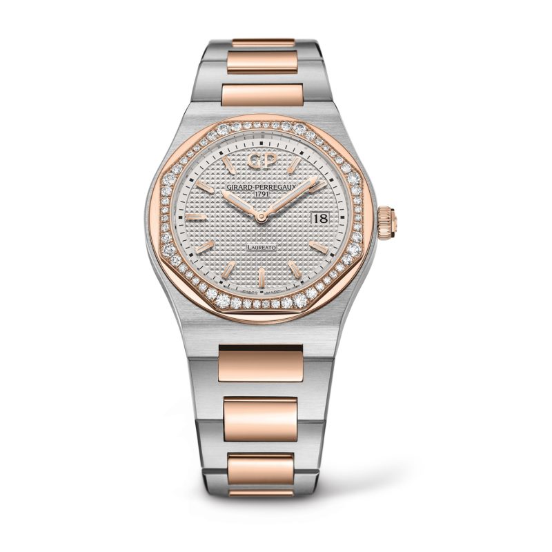 Girard-Perregaux Ladies' Steel and Pink Gold Diamond-Set Laureato 80189D56A132-56A